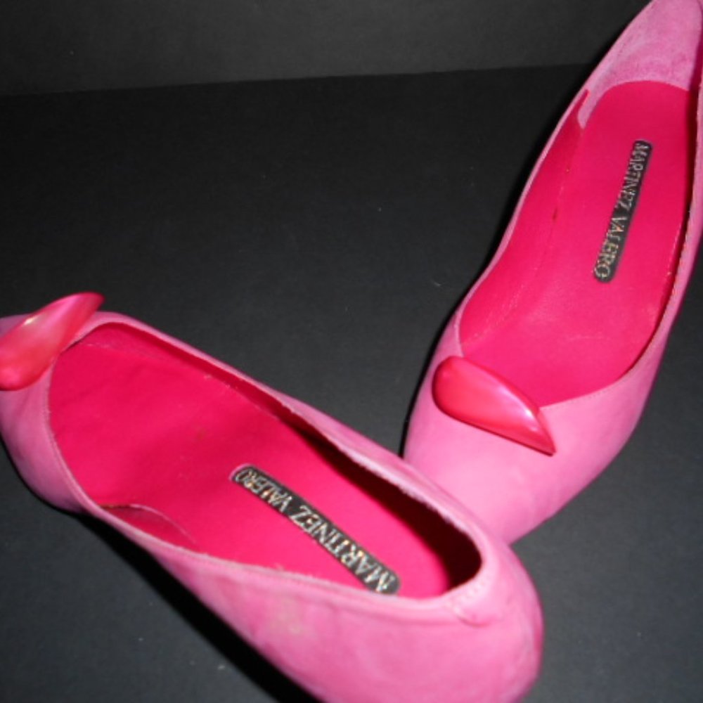 Pink Nubuck Suede Inverted 2" Pumps
